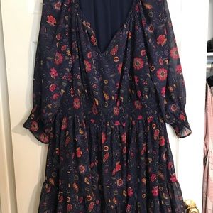 EShakti Small flower print multi tier dress